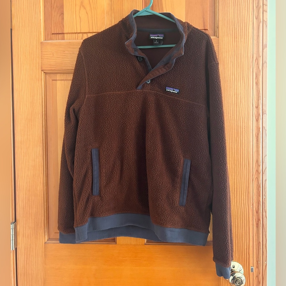 Patagonia Shearling Button Fleece Pullover Men’s M - Picture 2 of 6
